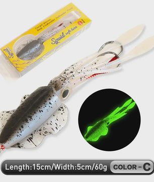 Zachte Inktvis Kunstaas 60g Luminous UV - Diepzee Vissen Trolling Lure