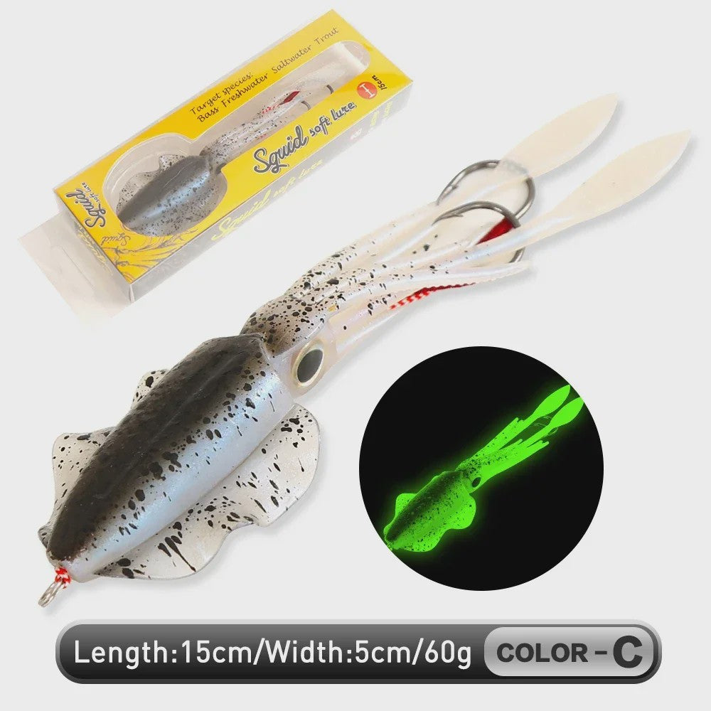 Zachte Inktvis Kunstaas 60g Luminous UV - Diepzee Vissen Trolling Lure
