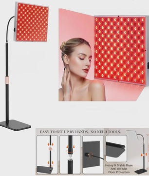 Roodlichttherapie Lamp met Verstelbare Standaard - 660nm & 850nm NIR LED