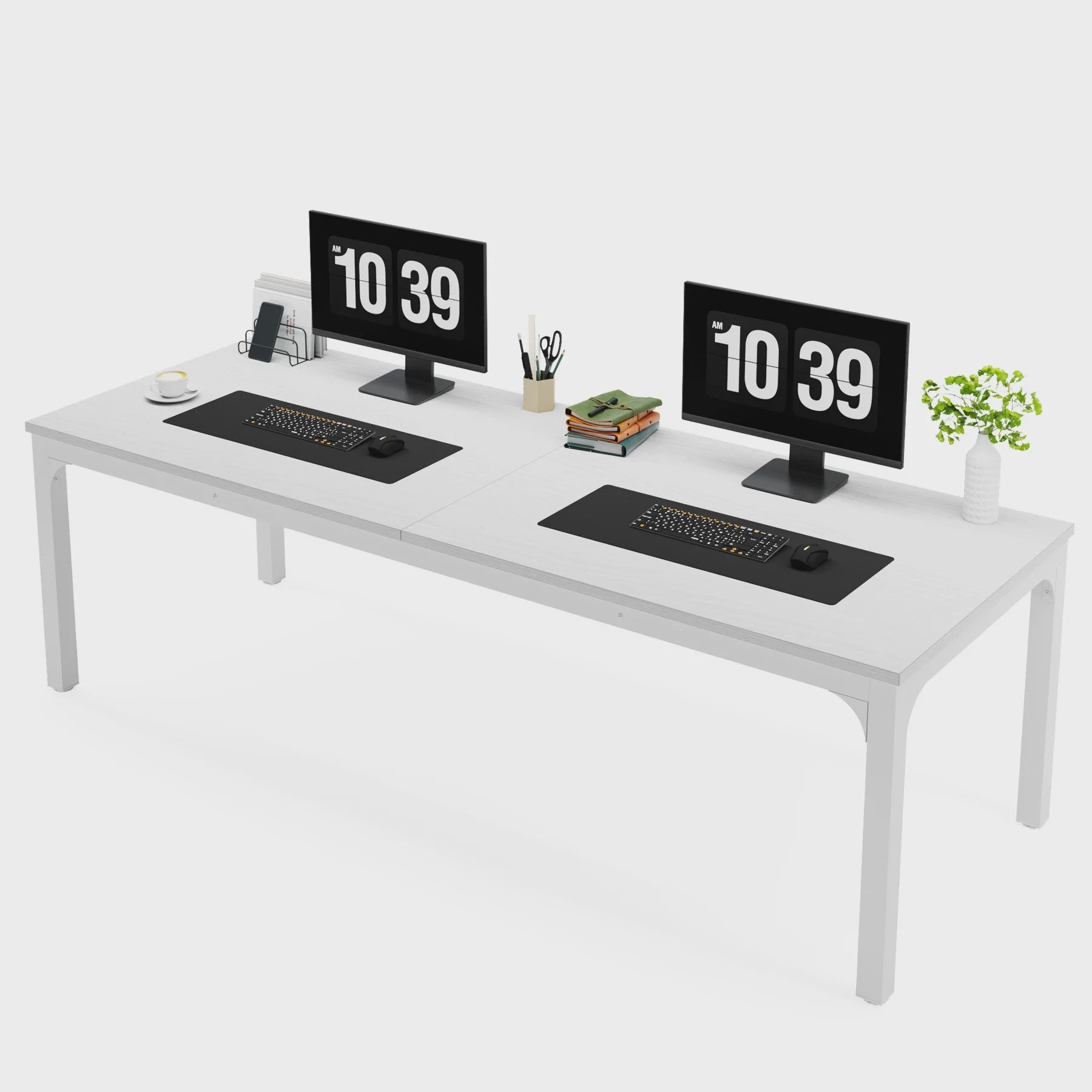 Extra Lange Bureau voor 2 Personen (200 cm) - Dubbel Werkstation voor Thuis of Kantoor