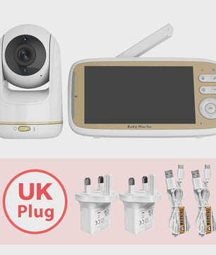 Draadloze Babyfoon met 5" LCD Scherm, App & 3x Zoom - Pan/Tilt & Tweeweg Audio
