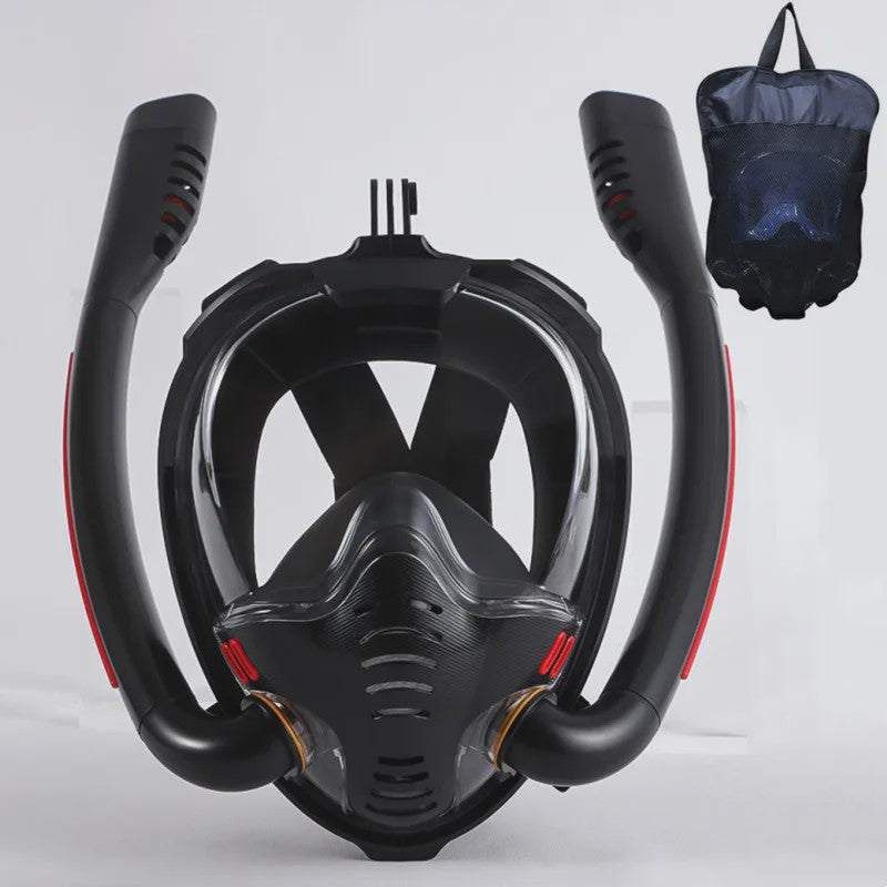 Volledig Droog Dubbel Buizen Snorkelmasker voor Volwassenen - Adem Vrij Onderwater