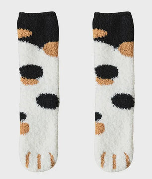 Schattige Dierenpoot Sokken Dames - Kawaii Fleece Sokken voor Thuis & Slapen