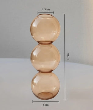 Nordic Kleurrijke Glazen Vaas - Bubble Design voor Hydroponische Planten & Bloemen