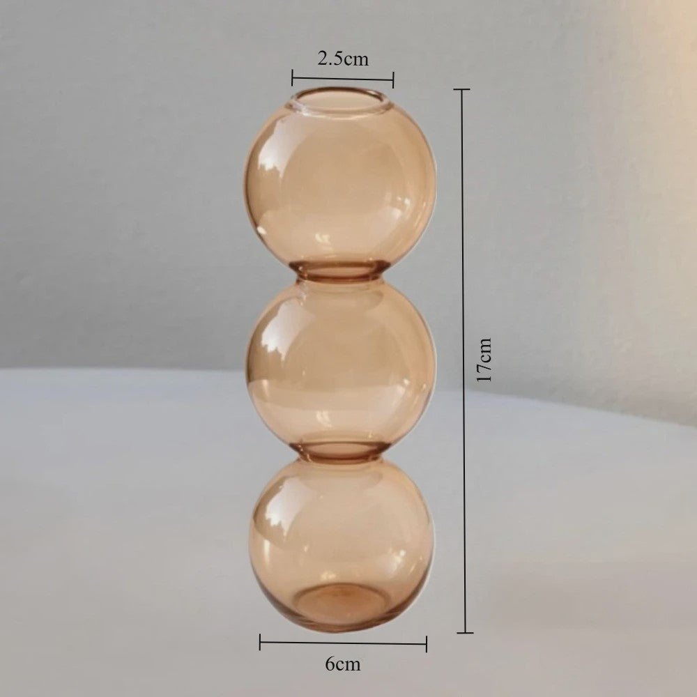 Nordic Kleurrijke Glazen Vaas - Bubble Design voor Hydroponische Planten & Bloemen