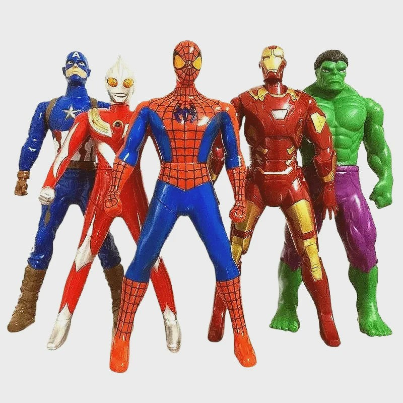 5-delige Actiehelden Figuren Set - Spiderman, Iron Man, Hulk, Captain America & Ultraman