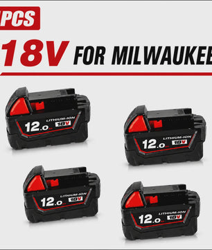 18V Lithium-Ion Accu voor Milwaukee M18 - Hoge Capaciteit 12.0Ah
