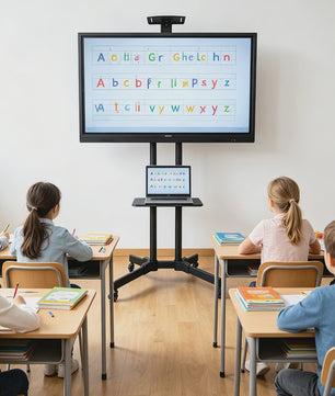 Verrijdbare TV standaard met zwenkwielen voor 26-65 inch schermen tot 100kg
