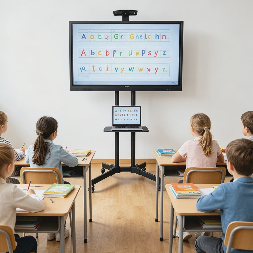 Verrijdbare TV standaard met zwenkwielen voor 26-65 inch schermen tot 100kg