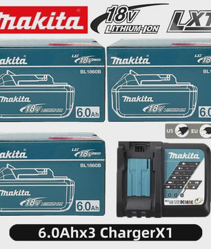 Makita 18V 6.0Ah Li-ion Accu BL1860 LXT - Krachtige Vervanging voor 18V Gereedschap