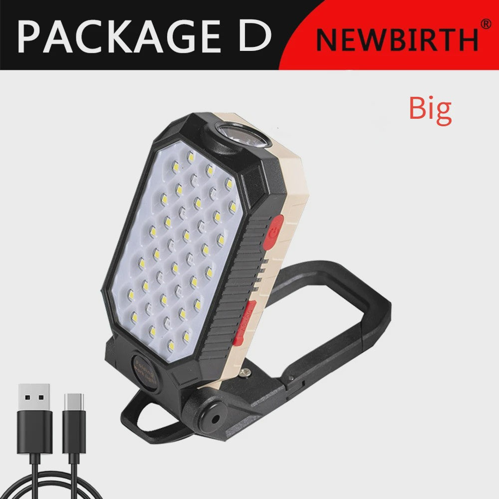 Multifunctionele Werklamp met Magneetvoet & Batterij Indicator - Ideaal voor Auto Reparaties & Noodgevallen