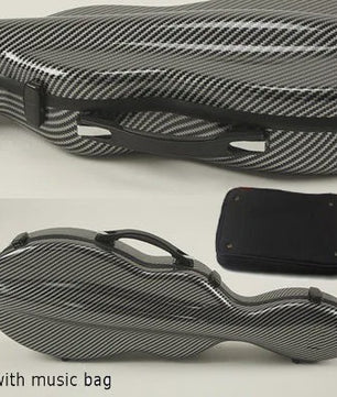 Carbon Fiber Vioolkoffer met Afneembare Tas - Dubbele Draagband & Slot