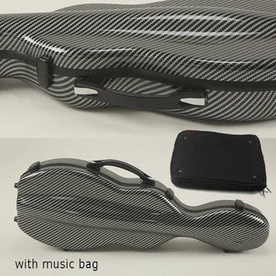 Carbon Fiber Vioolkoffer met Afneembare Tas - Dubbele Draagband & Slot