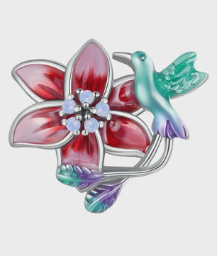 WOSTU 925 Sterling Zilver Papegaai Bedel met Roze Emaille & Kristallen - DIY Sieraden