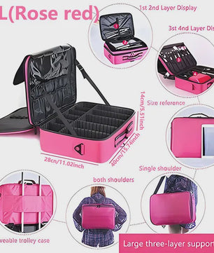 Professionele Make-up Koffer - Grote Capaciteit Reis Organizer voor Cosmetica & Beauty Tools