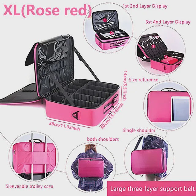 Professionele Make-up Koffer - Grote Capaciteit Reis Organizer voor Cosmetica & Beauty Tools
