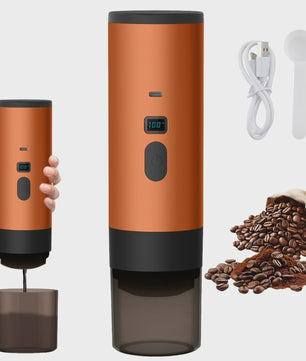 Draagbare Elektrische Koffiemachine - Espresso, Capsules, Verwarmend, Draadloos - Ideaal voor Reizen & Auto