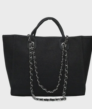 Ruime Dames Tote Bag met Ketting - Schoudertas & Crossbody