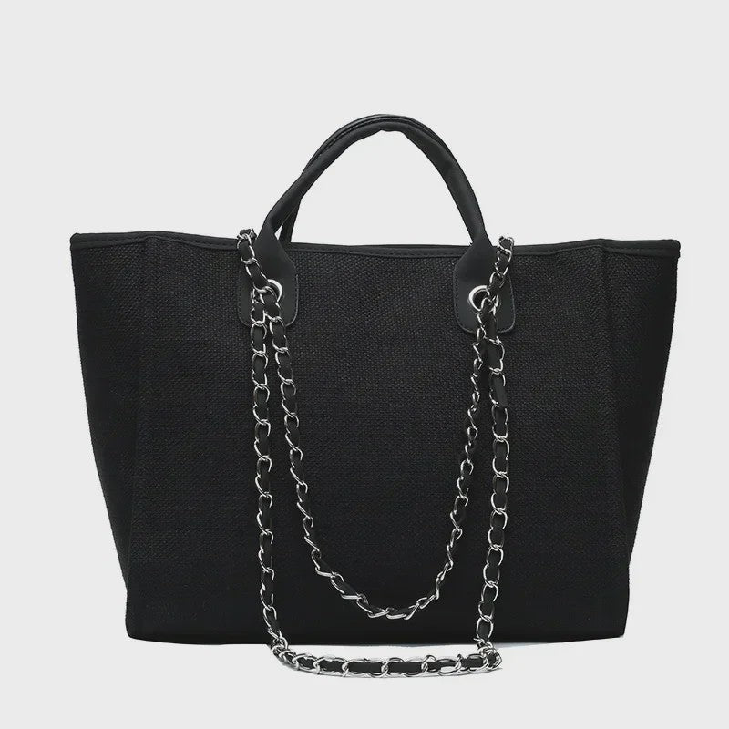 Ruime Dames Tote Bag met Ketting - Schoudertas & Crossbody