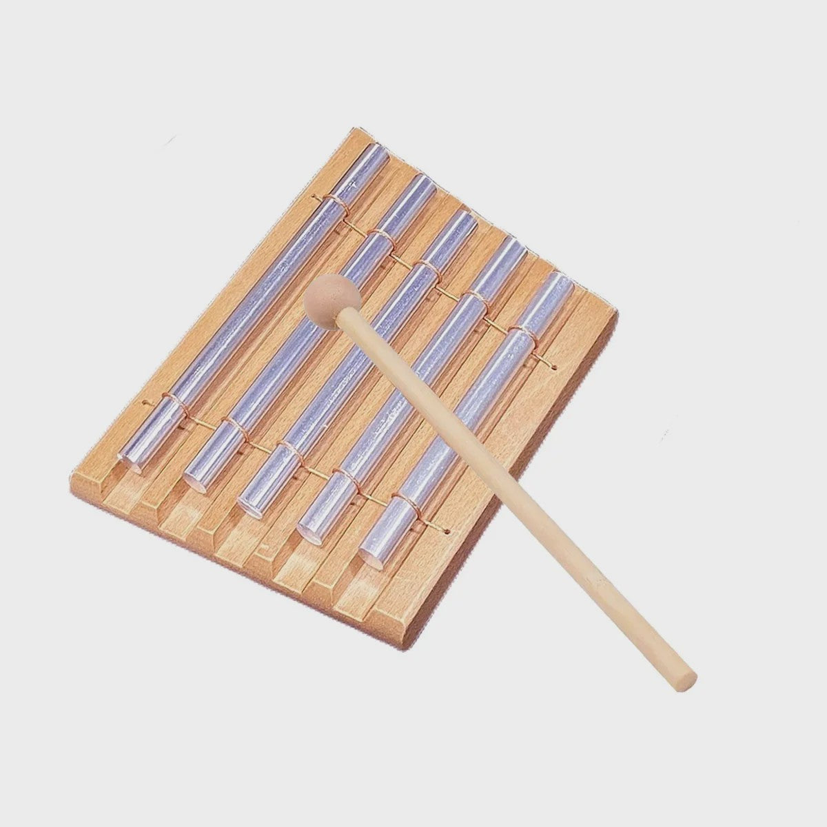 Houten Meditatie Klokkenspel - 1 t/m 7 Tonen, Aluminium Staven, Beuken Houten Basis