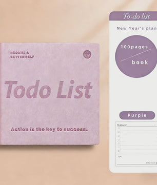 Mini Notitieboek PU Leer - Dagelijkse Planner & To-Do Lijst met Lint Bladwijzer