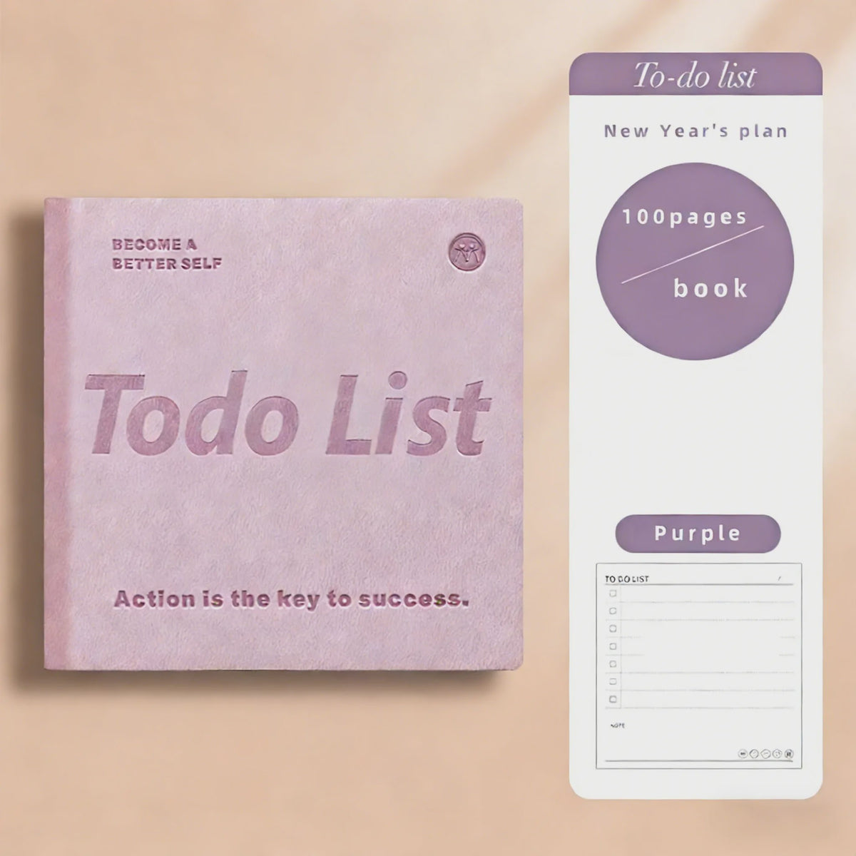 Mini Notitieboek PU Leer - Dagelijkse Planner & To-Do Lijst met Lint Bladwijzer
