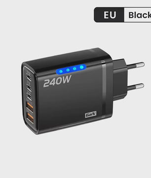 240W GaN 5-Poorts Snellader | USB-C PD & QC 3.0 | EU/US Stekker