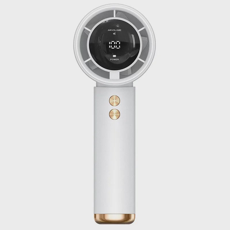 Draagbare Mini Ventilator met LED Display - 5 Snelheden, USB Oplaadbaar
