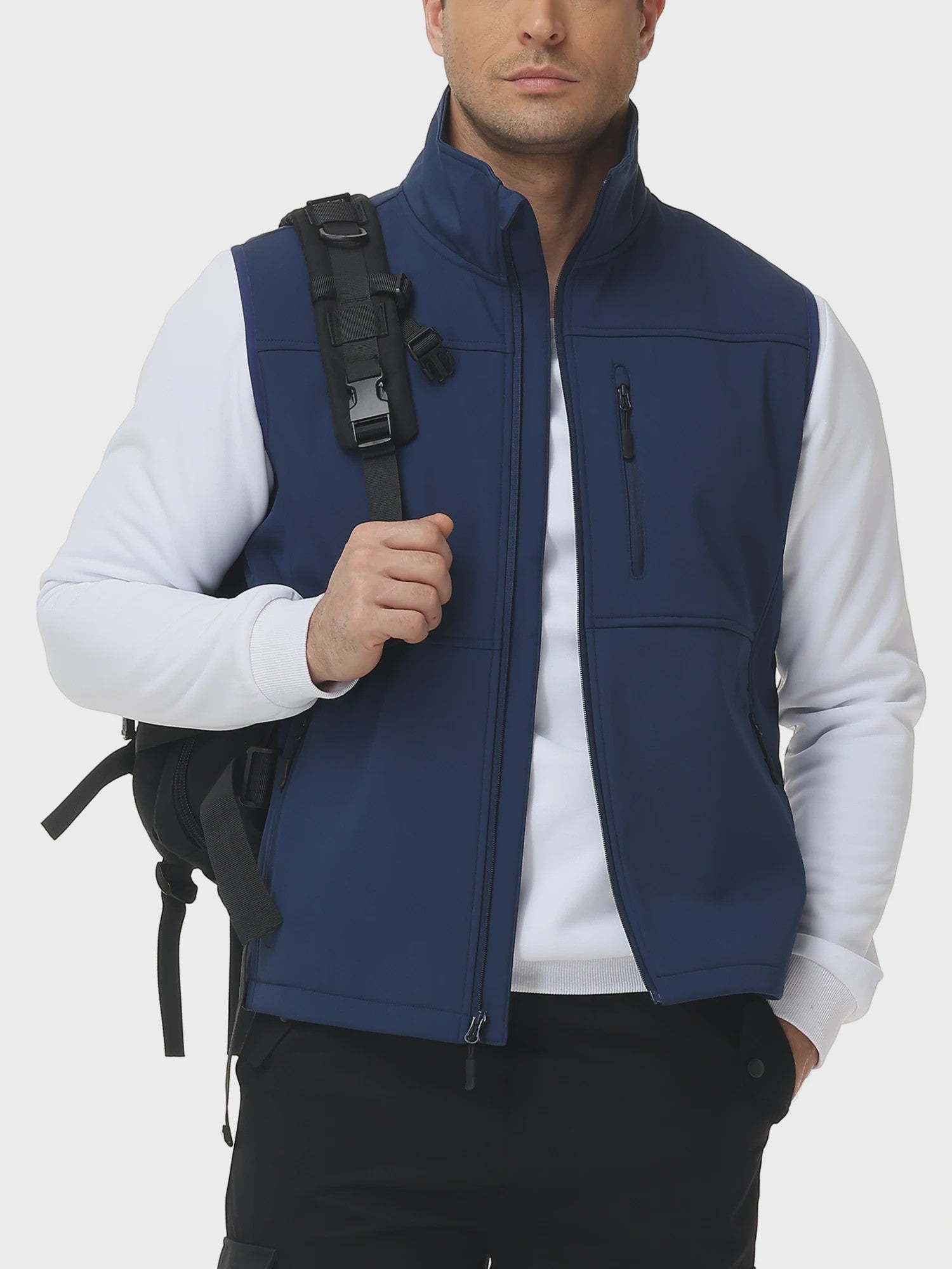 Heren Winddicht Softshell Vest - Comfortabele Mouwloze Sportjas voor Outdoor & Fietsen