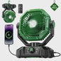 Draagbare 20000mAh Camping Ventilator met LED Lamp, Afstandsbediening & 8 Snelheden - Ideaal voor Buiten, Tent, Werkplaats
