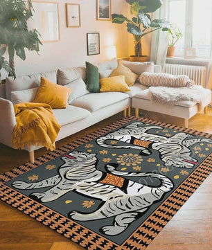 Bohemian Tibetaanse Tijger Vloerkleed - Antislip Decoratief Kleed voor Woonkamer & Slaapkamer