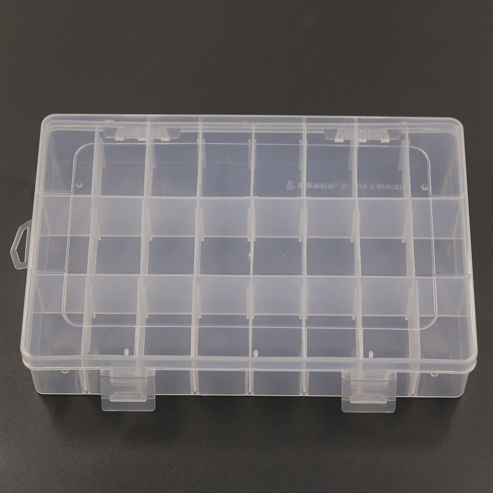 Opbergdoos 24 Vakjes voor Borduur- en Knutselgaren - Transparant Plastic Organizer
