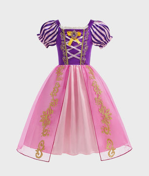 Prinsessenjurk Rapunzel voor Meisjes - Paars met Pofmouwen | Verkleedjurk & Feestjurk