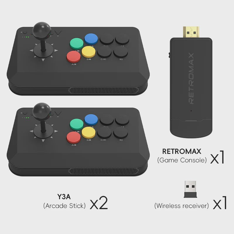 Wireless Arcade Stick Y3A Max - Pro Fight Joystick voor PC, TV Box & Retro Games