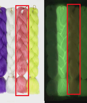 Neon Glow Braiding Hair Extensions - 24 Inch Jumbo Braid - Lichtgevende Kleuren