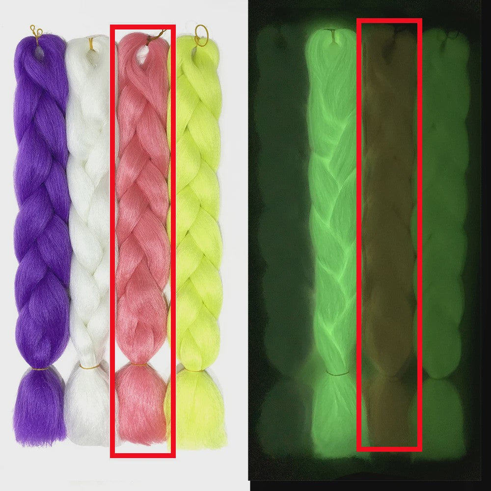 Neon Glow Braiding Hair Extensions - 24 Inch Jumbo Braid - Lichtgevende Kleuren