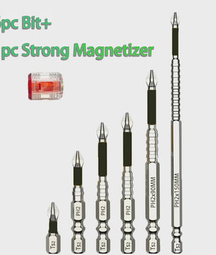 PH2 Magnetische Schroefbit Set - Anti-slip & Hoge Hardheid - Diverse Lengtes (25-150mm) - S2 Staal