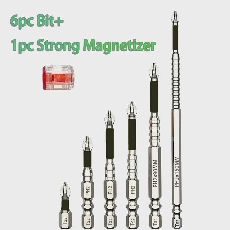 PH2 Magnetische Schroefbit Set - Anti-slip & Hoge Hardheid - Diverse Lengtes (25-150mm) - S2 Staal
