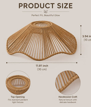 Hanglamp Gevlochten Hennep Touw met E27 Fitting - 1.2m Verstelbaar - Sfeervolle Decoratie
