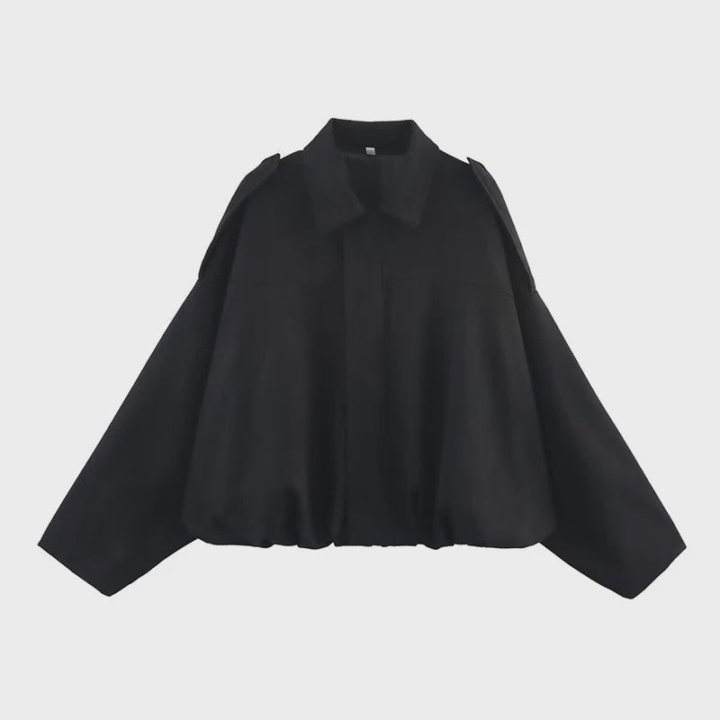 Dames Bomberjack met Omvouwbare Kraag - Vintage Stijl Losse Pasvorm