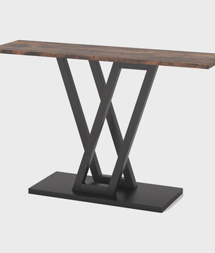 Industriële Console Tafel 110cm - Marmerlook & Goudkleurig Metaal - Hal & Woonkamer