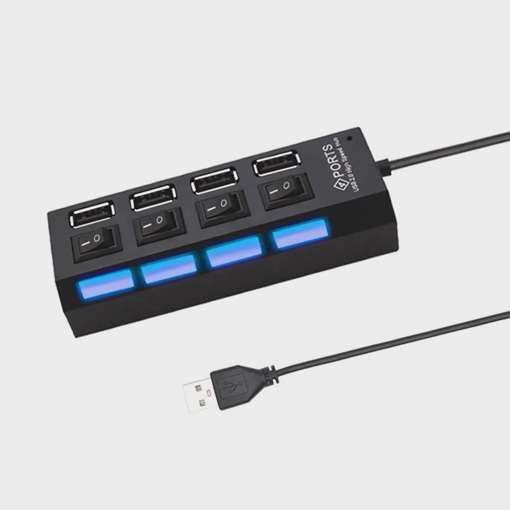 7-Poorts USB Hub met Individuele Aan/Uit Schakelaars - Hoge Snelheid USB 2.0 Splitter