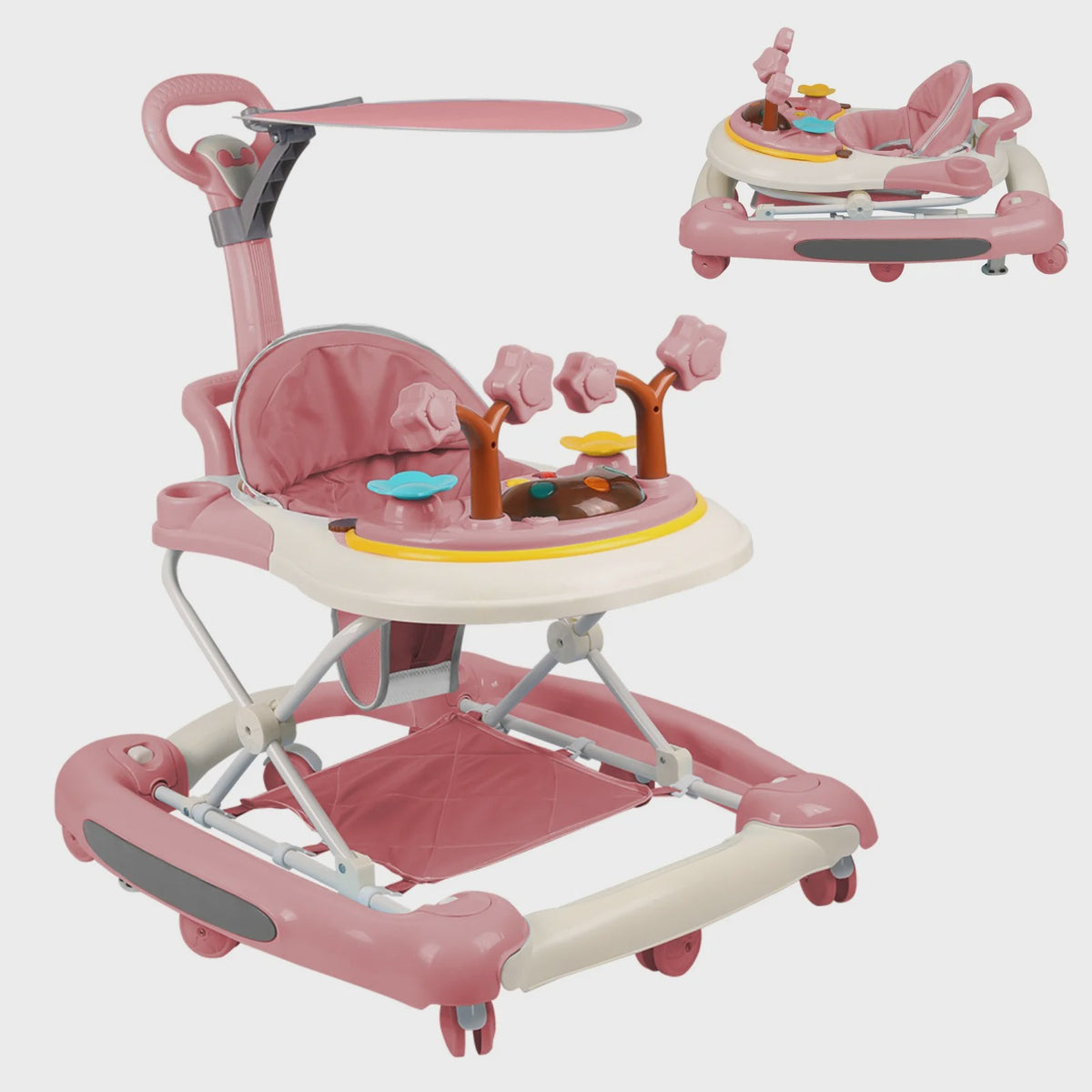 Baby Activity Walker met Speelboog - In Hoogte Verstelbaar - Vanaf 6 Maanden