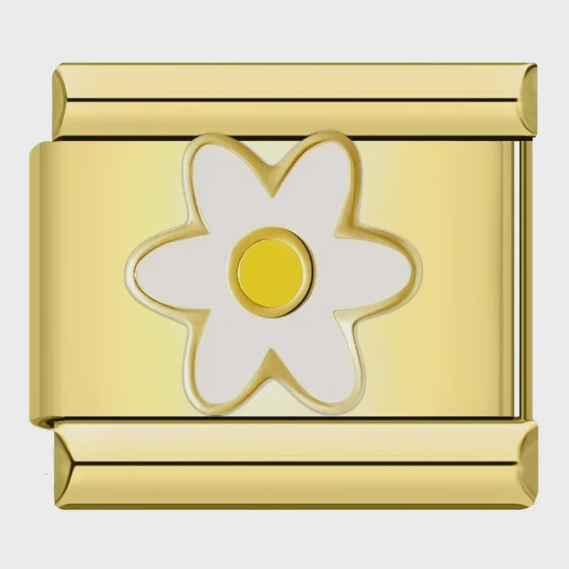 Hapiship Gouden Bedelarmband RVS - Bloemen, Hart, Aarde, Kers & Koffie Bedels