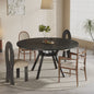 Ronde Eettafel 120cm met Opslag - Hout & Metaal - Geschikt voor 4-6 Personen