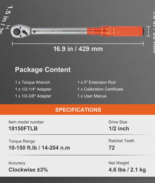 Precisie Momentsleutel Set 1/4", 3/8", 1/2" - Mechanisch & Nauwkeurig