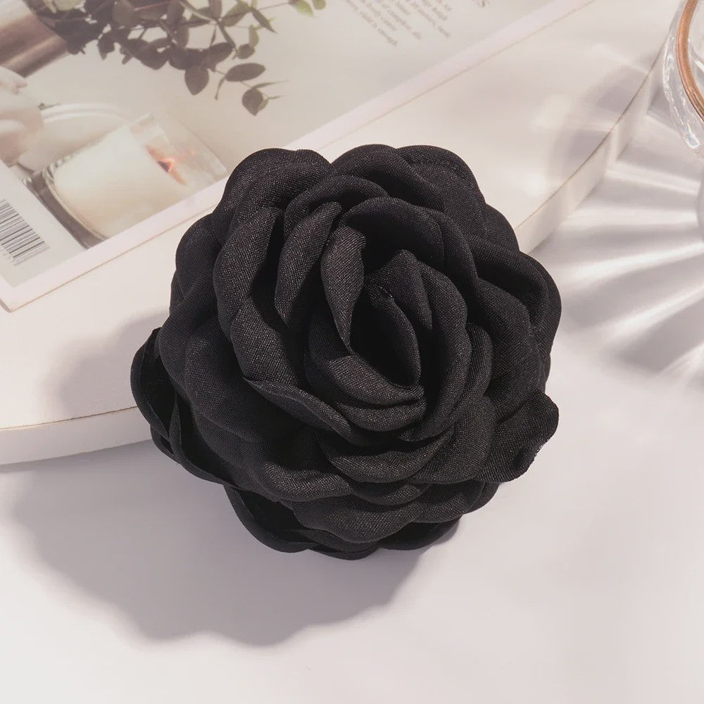 Bloem Haarclip Dames - Katoen Stof Rozen Klip - Medium Maat - Koreaanse Stijl Haarsieraad