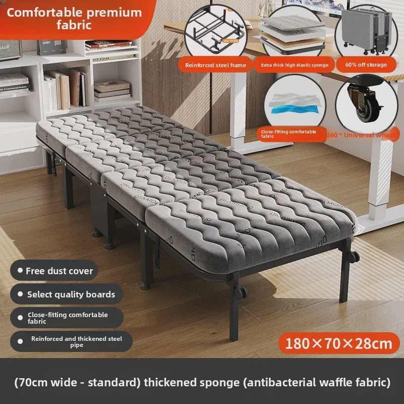 Opvouwbaar Logeerbed met Traagschuim Matras en 360° Wielen - Draagbaar en Comfortabel