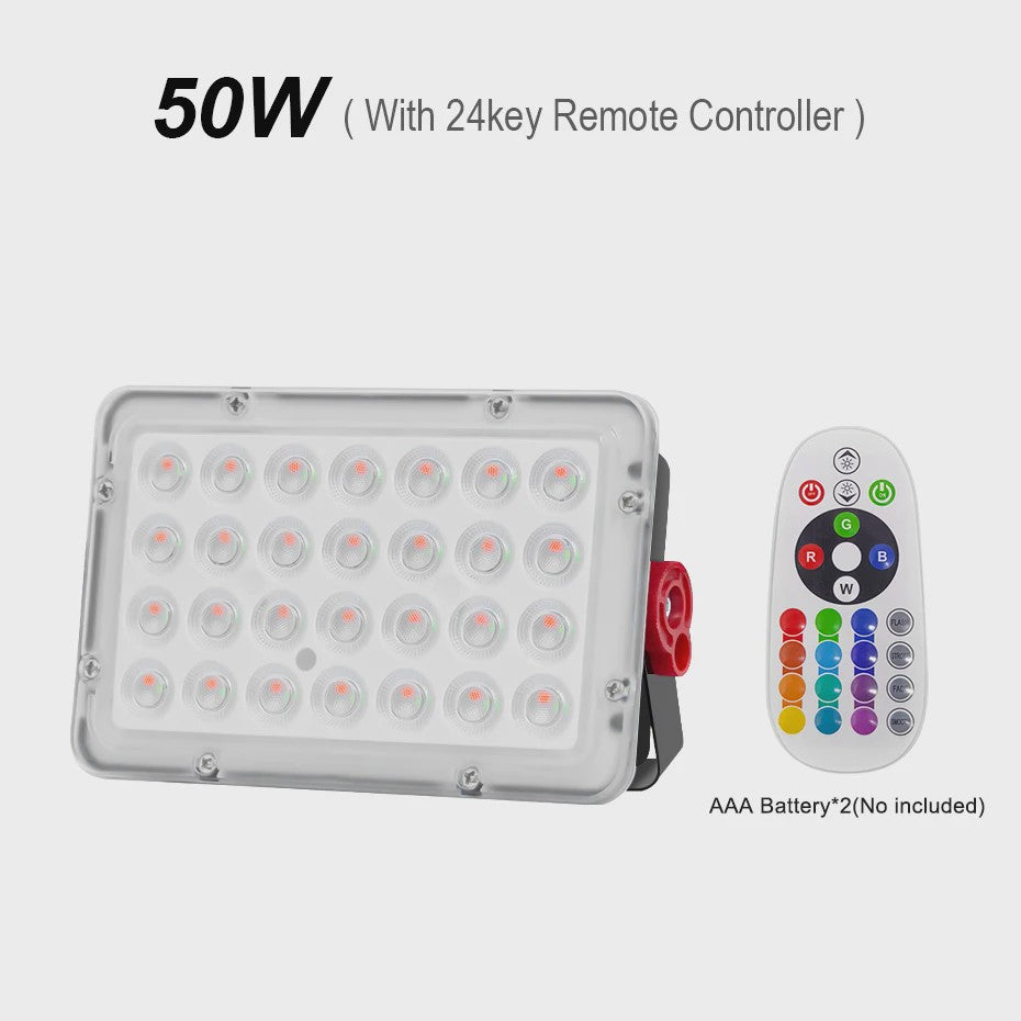 RGB LED Buitenlamp Floodlight 50W/100W/200W - Waterdicht IP66 - Tuin & Straatverlichting