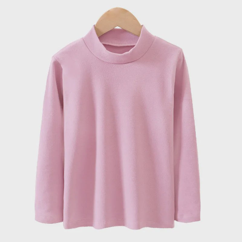Warme Kinder Thermo T-shirt met Col - Zacht Fleece, Lange Mouwen voor Jongens en Meisjes
